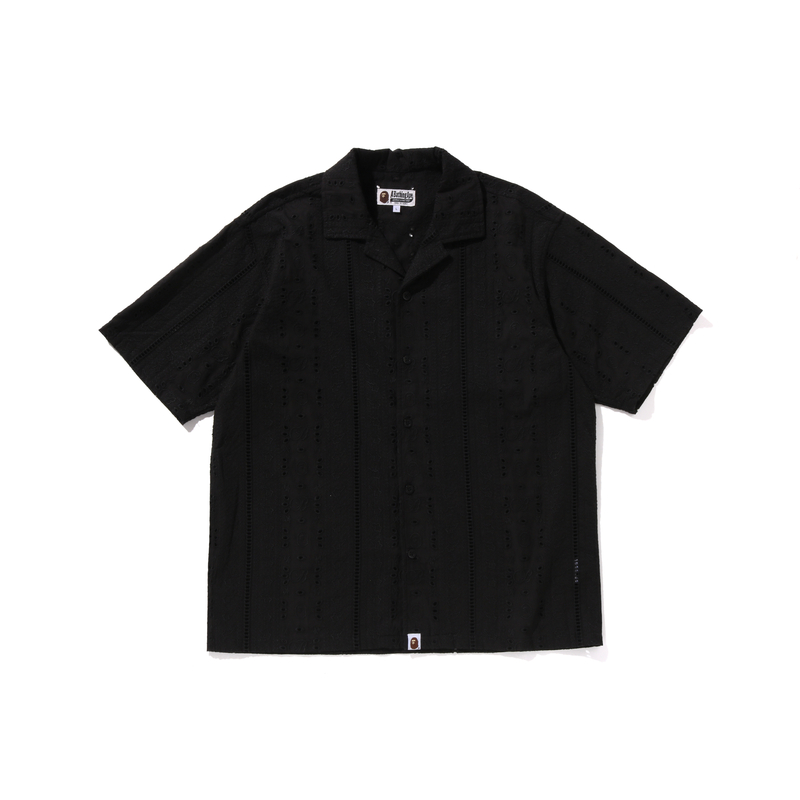 

Рубашка Bape с открытым воротником и вышивкой, без рукавов A Bathing Ape, bkx/черный