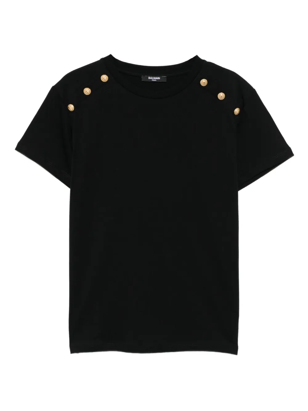 

Футболка с декоративными пуговицами Balmain Kids, черный
