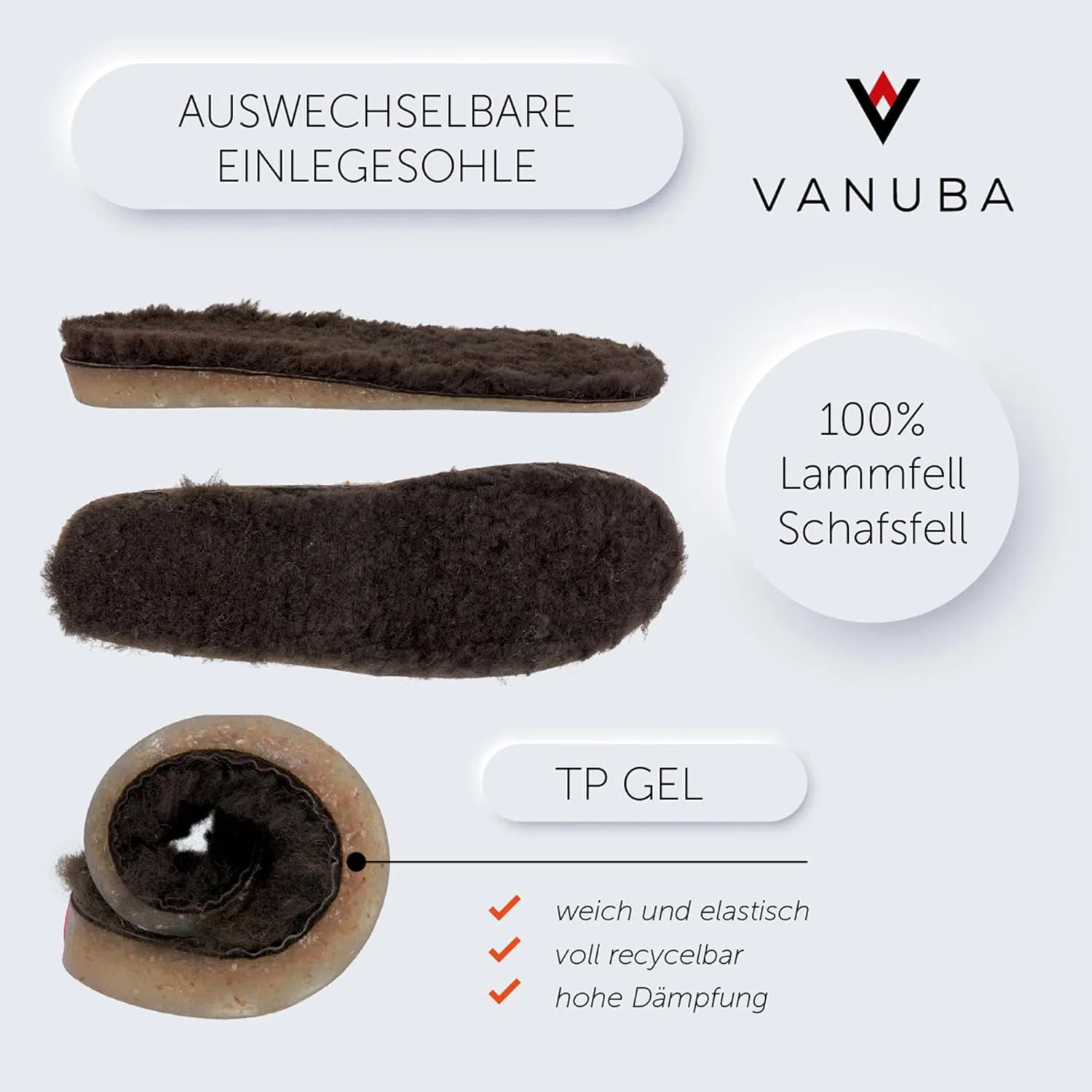Vanuba - Мужские тапочки Peppin, зимние туфли из овечьей кожи со сменной стелькой, теплая зимняя обувь Manner, натуральная кожа, ручная работа, Brown — фото 2