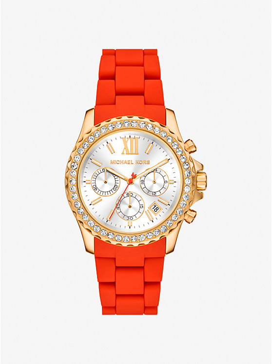 

Крупные часы everest pavé из золота и силикона Michael Kors, красный