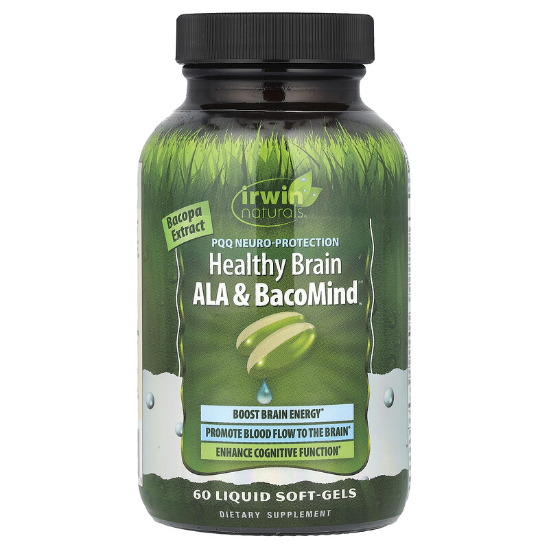 

Irwin Naturals, PQQ Healthy Brain ALA & BacoMind, 60 мягких таблеток