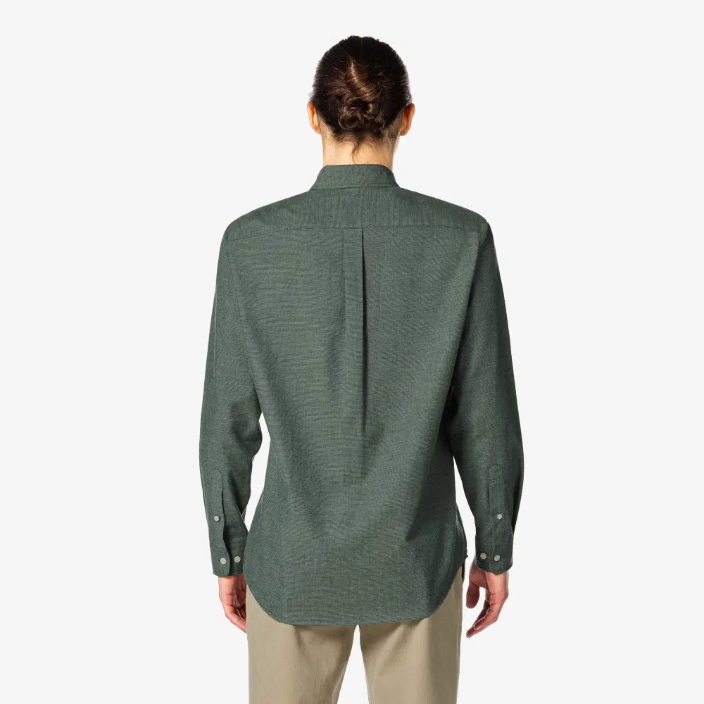 Мужская фланелевая рубашка в клетку тёмно-зелёного цвета от Lacoste — фото 3