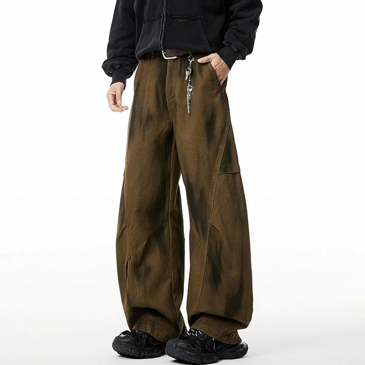 Джинсы свободные мужские, кофе — фото 3