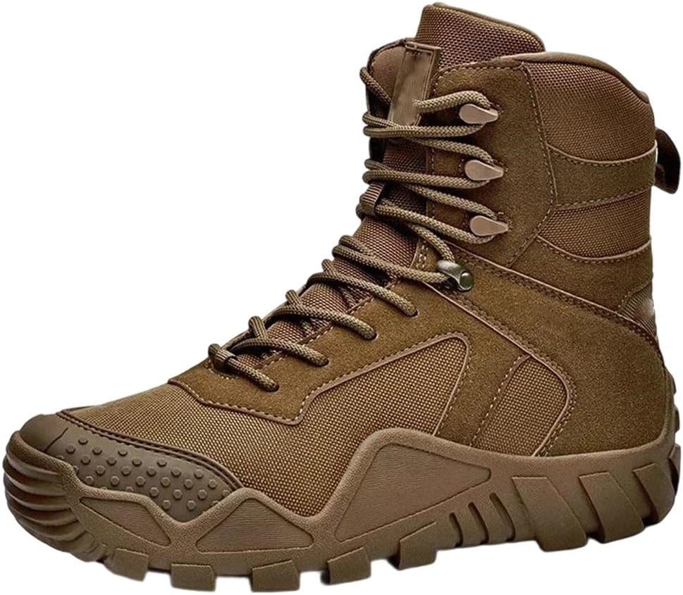 

Мужские ботинки с шнуровкой водонепроницаемые для альпинизма, походов, мотоциклов, тренировок, охоты, пустынные ботинки Generic, коричневый