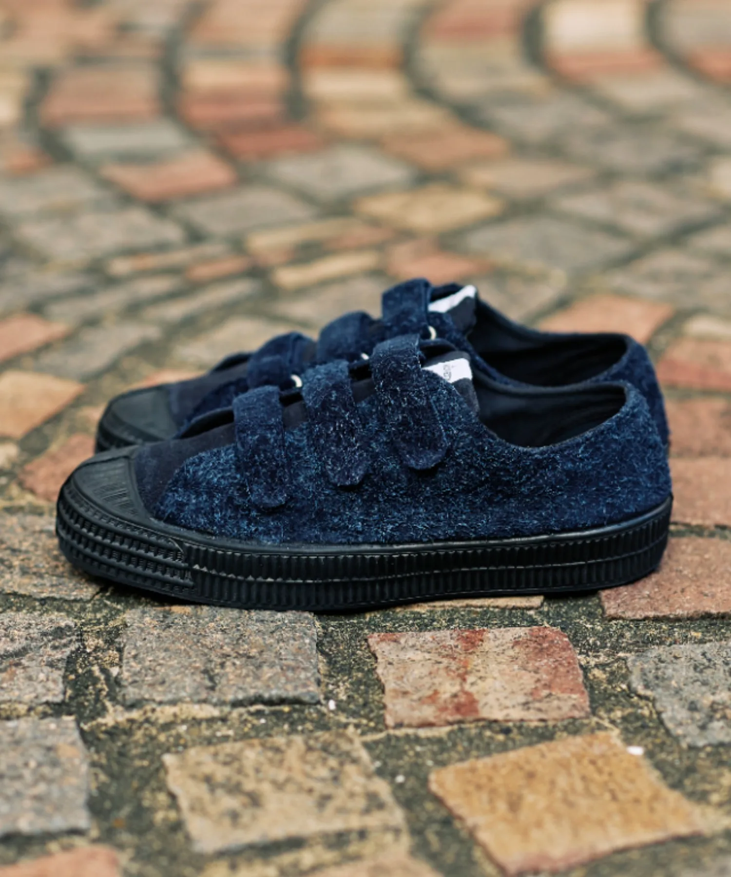 Кроссовки ручной работы из натуральной кожи STAR MASTER VELCRO HAIRY SUEDE NOVESTA синие