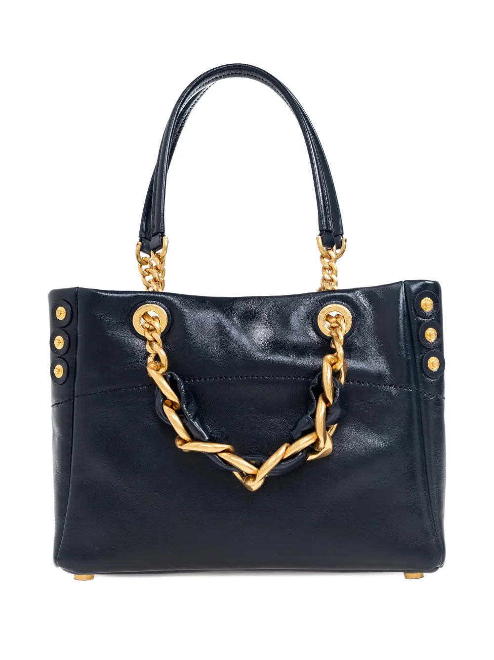 

Малая сумка-тоут Cabas 1945 с цепочкой и декоративными заклепками Balmain, синий