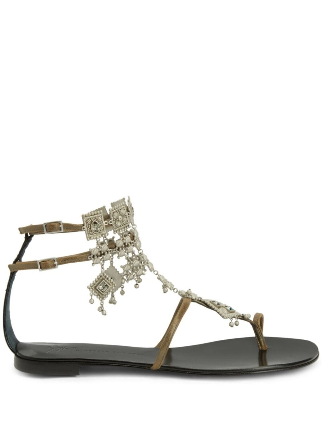 Декорированные сандалии Amira Giuseppe Zanotti, зеленый