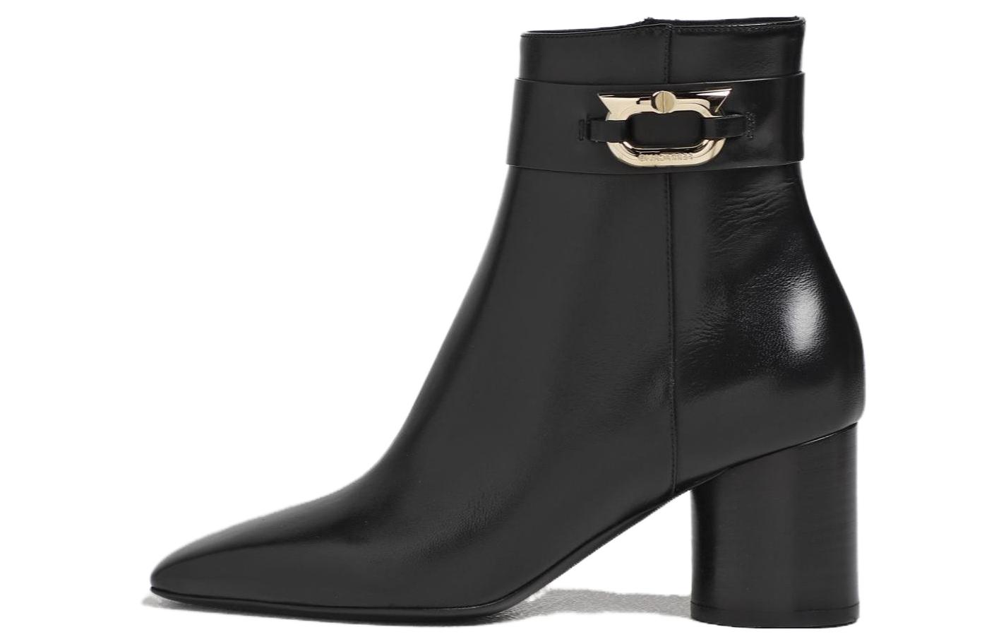 Футболка FERRAGAMO Gancini 60 мм кожаные ботинки на щиколотку, черный