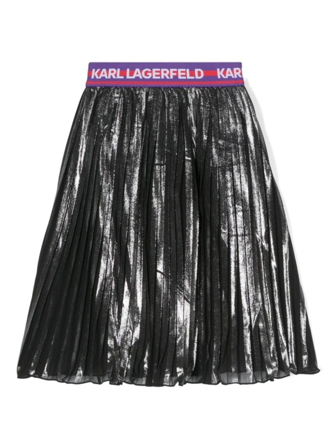 

Karl Lagerfeld Kids юбка миди с логотипом на поясе, синий