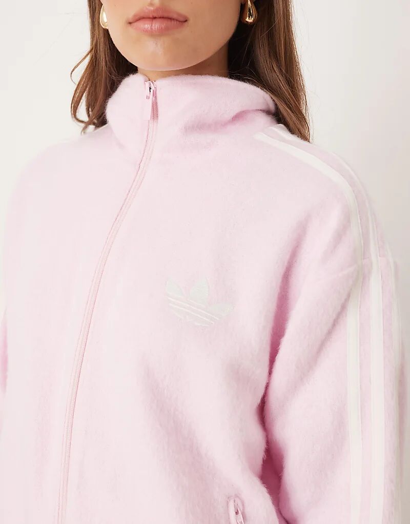 Мохеровый топ Adidas Originals Firebird розового цвета — фото 4