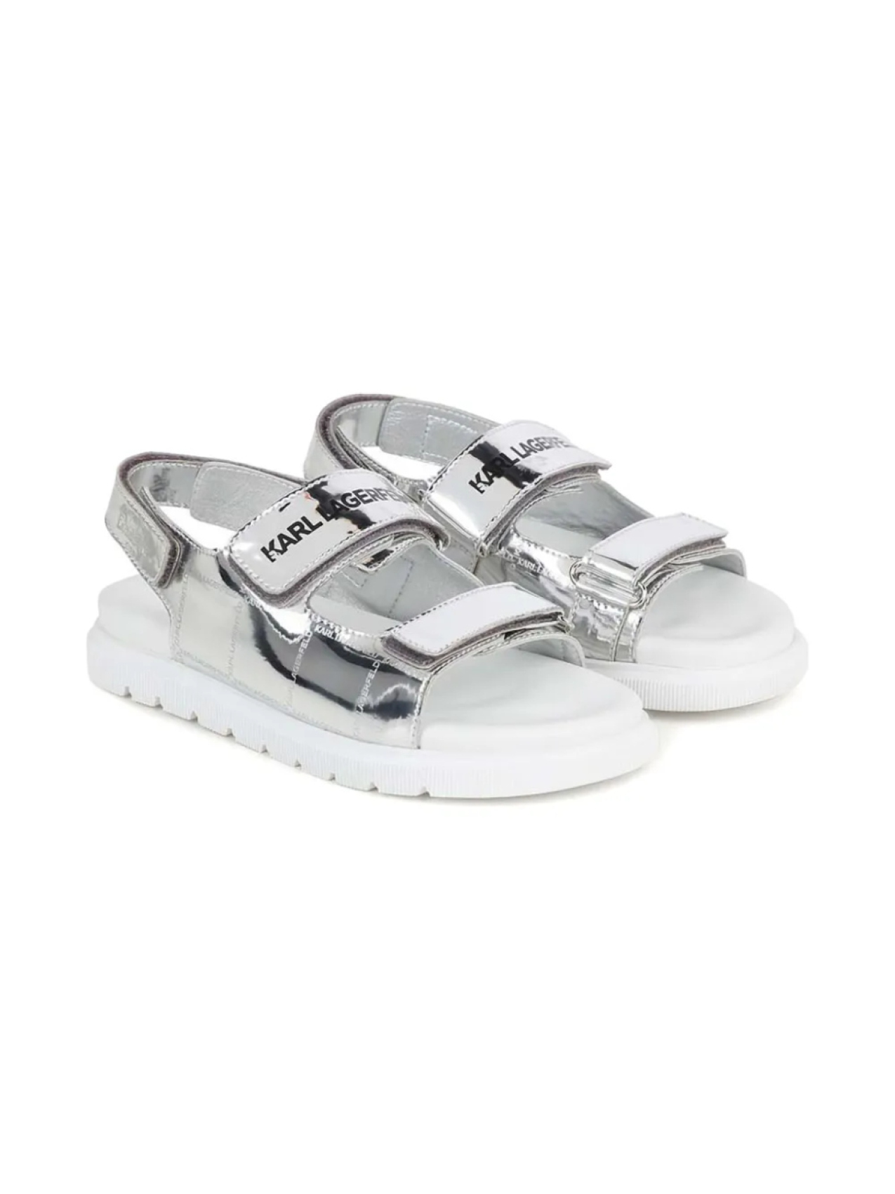 

Детские кожаные сандалии Karl Lagerfeld Karl Lagerfeld Kids, серебряный