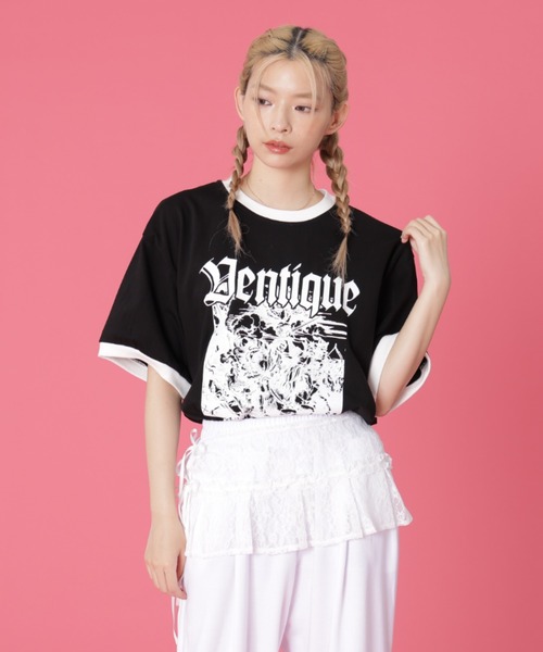 

Футболка, крой L.H.P, бренд VENTIQUE, цвет черный