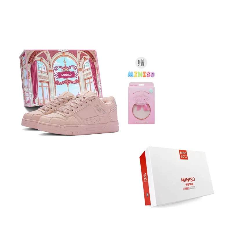 

MINISO Низкие скейтерские кроссовки унисекс - розовая коробка[Бесплатная клипса для письма/Аромасаше], цвет Pink Box[Free Letter Clip/Aromatherapy Sachet]