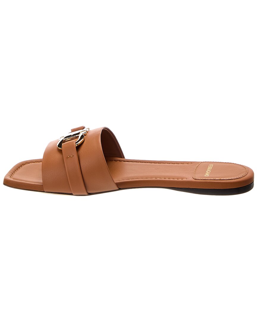 Феррагамо Лия сандалии из кожи с украшениями Salvatore Ferragamo, коричневый — фото 2