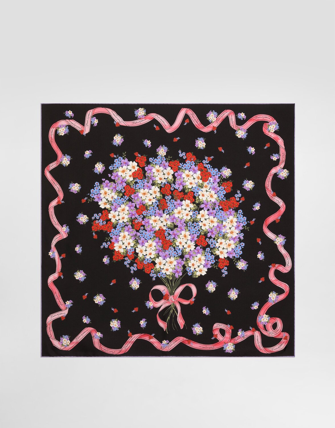 

Малый шелковый твиловый платок с цветочным принтом 70x70 DOLCE & GABBANA, мультиколор