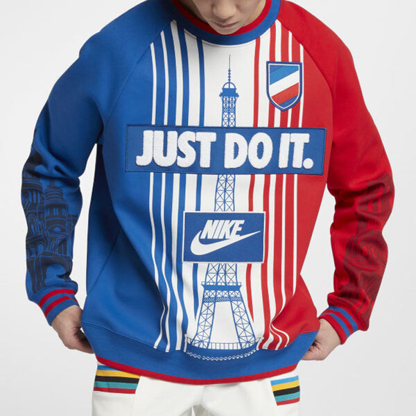 Толстовка men's city version multicolor splicing red blue 'team royal university red summit white' Nike, синий — фото 4