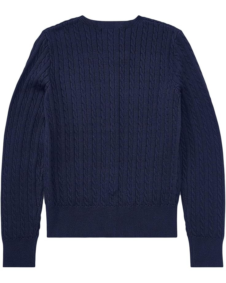 Свитер Polo Ralph Lauren Kids Cable Knit Cotton Cardigan, цвет Hunter Navy/French Pink Pony Player — фото 2