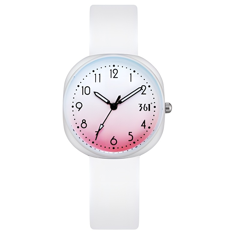 

361° Часы с кварцевым механизмом и силиконовым ремешком, унисекс, черный циферблат