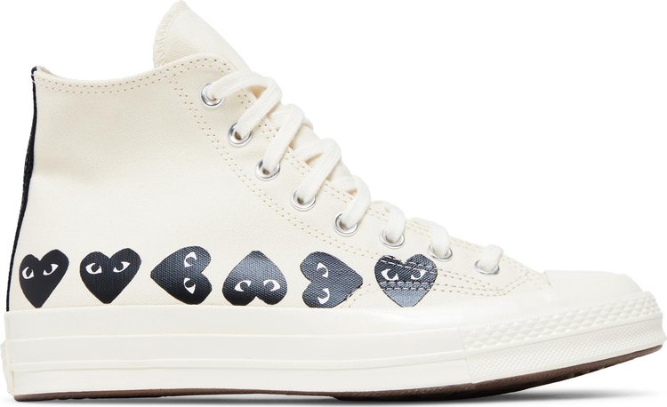 

Кроссовки Comme des Garçons PLAY x Chuck 70 High 'Multi Heart - Milk Black', кремовый, Бежевый, Кроссовки Comme des Garçons PLAY x Chuck 70 High 'Multi Heart - Milk Black', кремовый