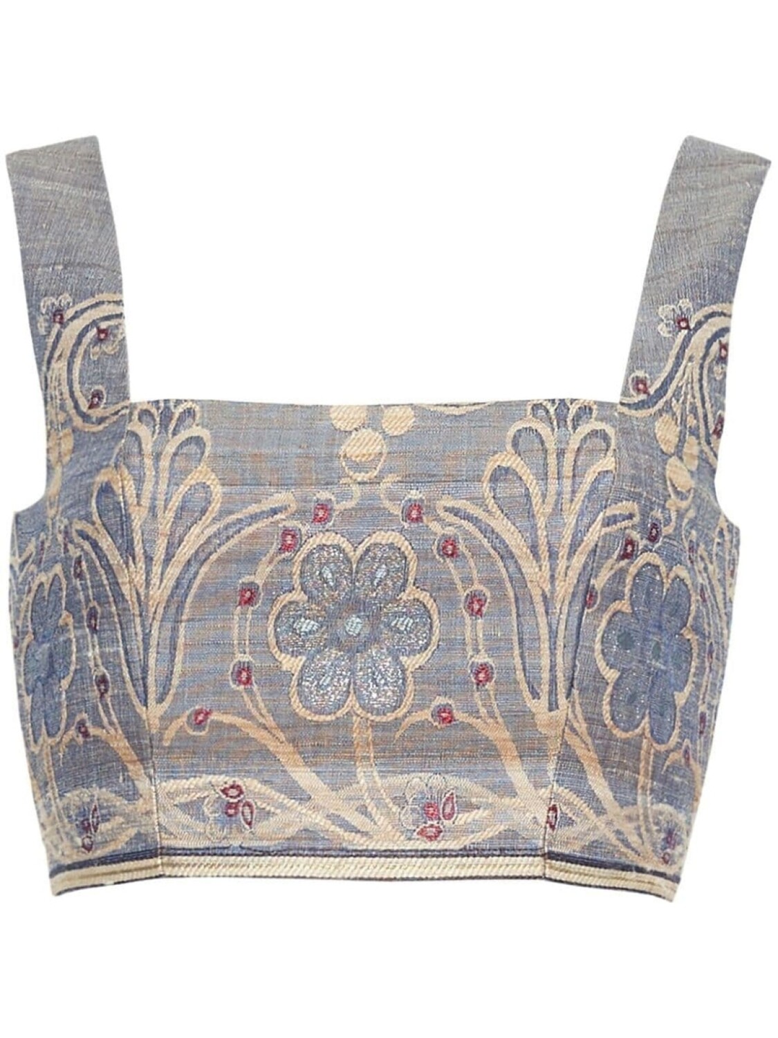 

Adam Lippes укороченный топ с жаккардовым узором, серый