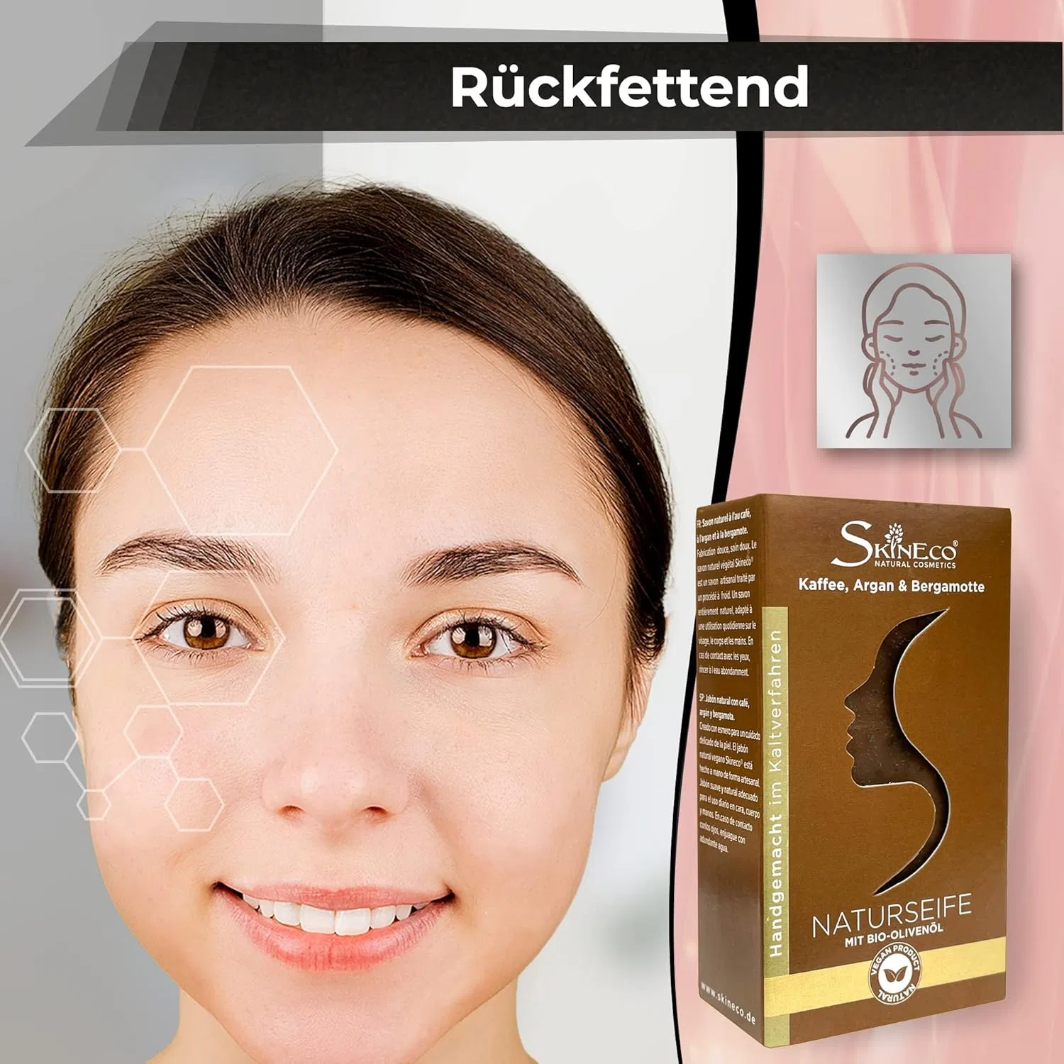 Натуральное кофейное мыло Skineco с аргановым маслом и бергамотом Skineco — фото 3