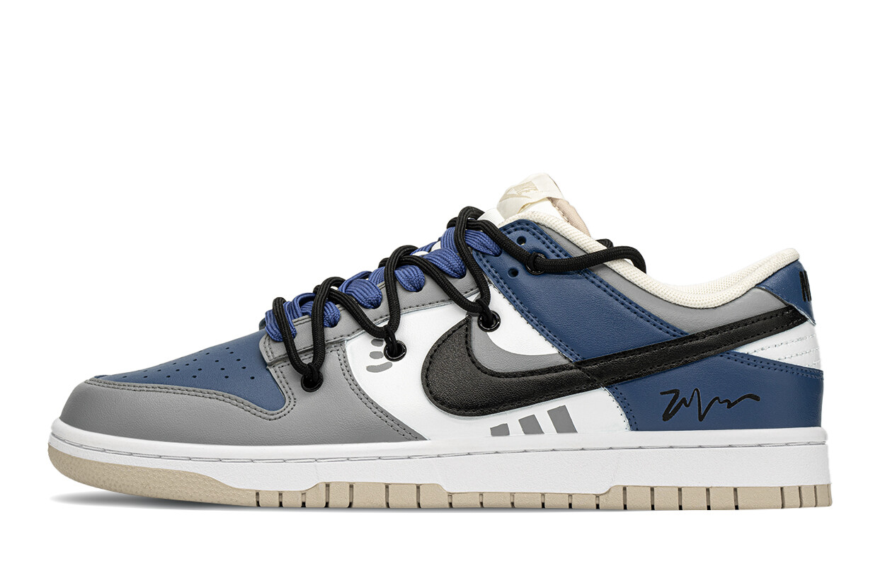 

Кроссовки Nike Dunk Skateboarding Shoes Men Low-top Gray/Blue, синий