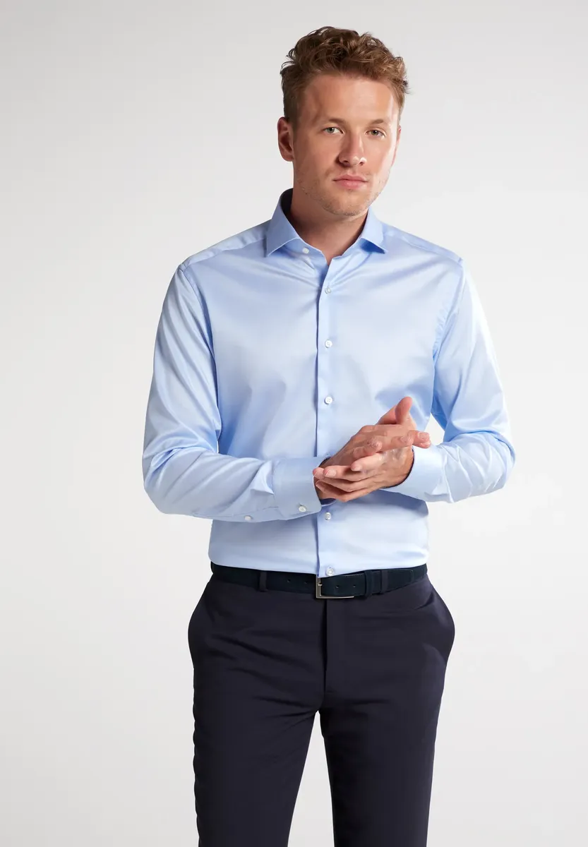 

Рубашка Eterna с длинными рукавами "SLIM FIT", голубой