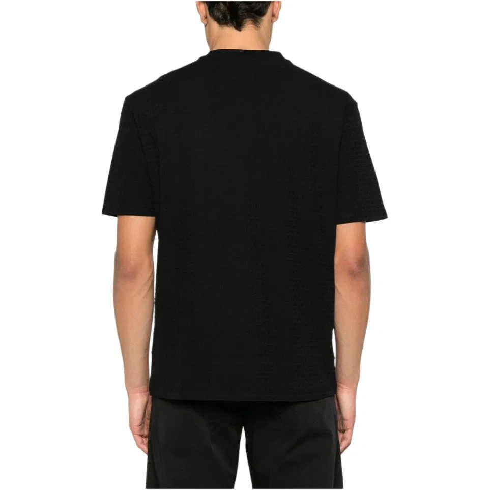 Футболка из джерси с жаккардовым принтом по всей поверхности EMPORIO ARMANI, Black — фото 4