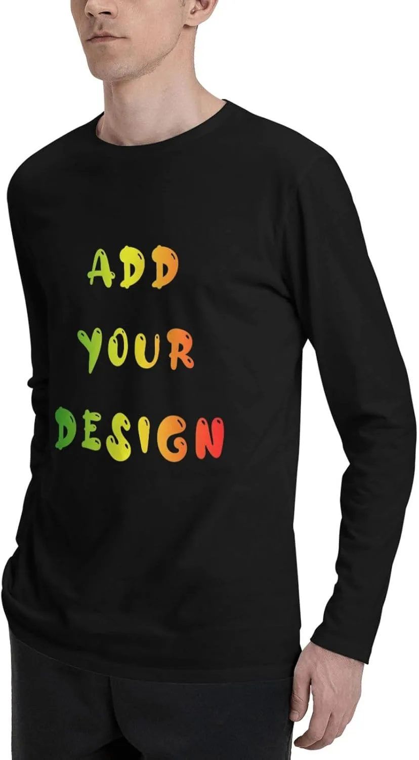 Мужская футболка с длинным рукавом Custom Cotton Crew Neck — фото 3