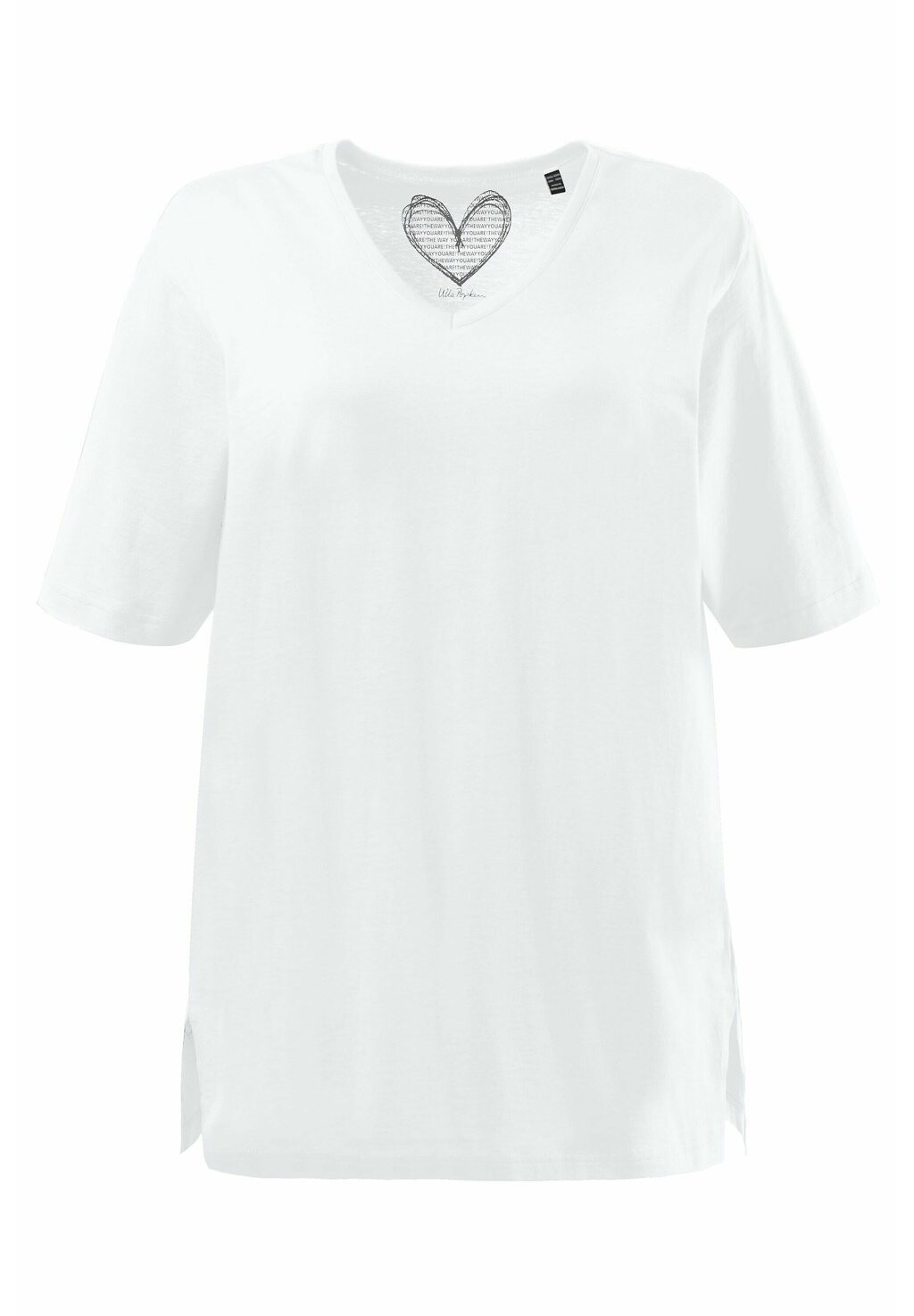 

Базовая футболка PLUS SIZE RELAXED FIT V-NECK TEE Ulla Popken, белый