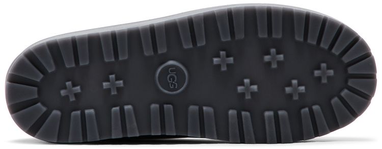 Мужские ботинки UGG Classic Mini текстильные стеганые с резиновой подошвой, черно-серый — фото 4