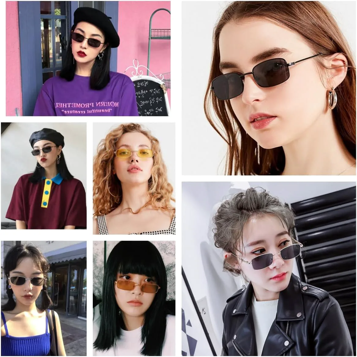 

Солнцезащитные очки в стиле ретро, ​​прямоугольные, винтажные, в тонкой металлической оправе, прямоугольные, для женщин и мужчин, узкие, квадратные RUNHUIS, Gold/Grey