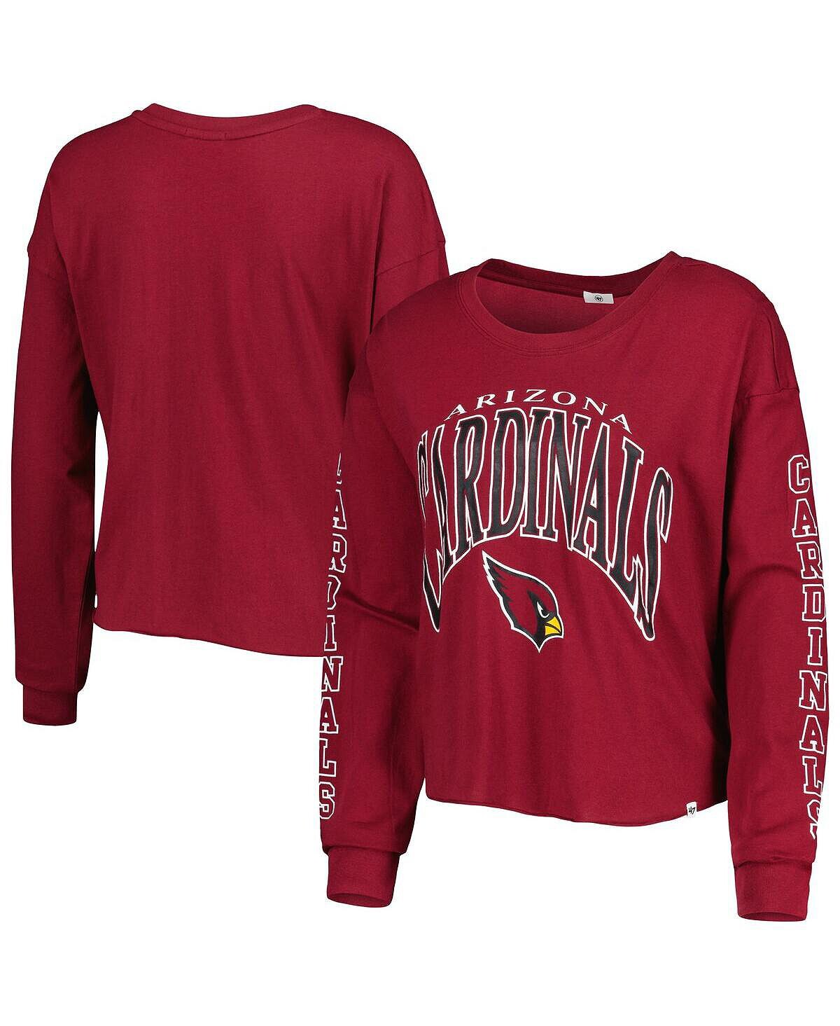 

Женская укороченная футболка с длинным рукавом Cardinal Arizona Cardinals Skyler Parkway '47 Brand