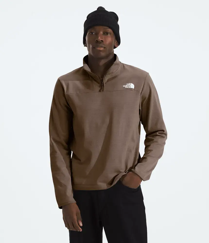 

Мужская флисовая кофта Cedar Trail Grid с молнией ¼ The North Face, Smokey Brown