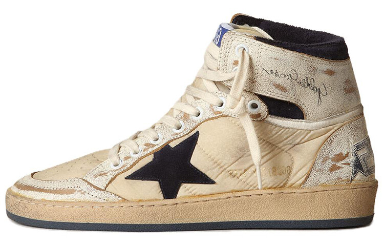 Кроссовки женские Golden Goose Sky-Star высокие, бежевый / белый
