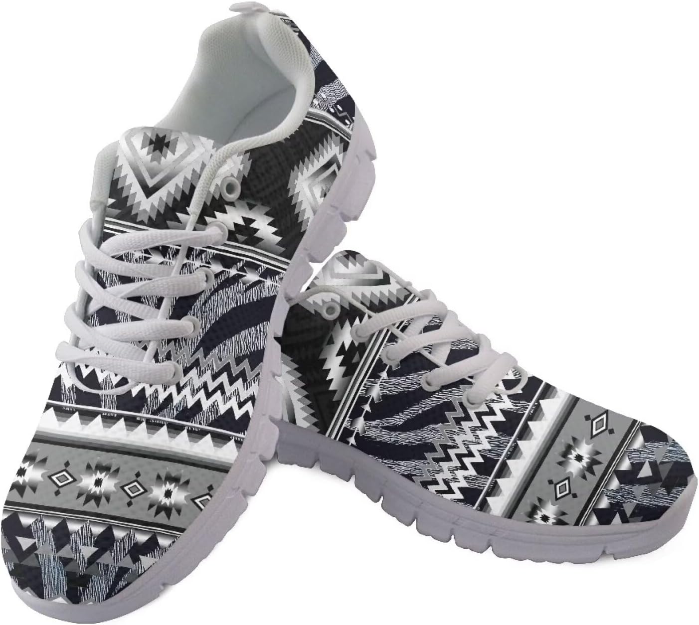 

Кроссовки POLERO Camo для бега и прогулок для мужчин и женщин с шнуровкой, легкие, размеры US5-12, Aztec Zebra