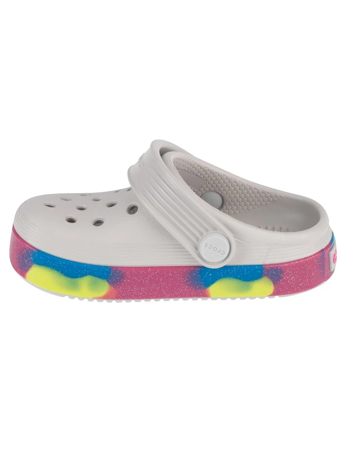 Сандалии Crocs Off Court Glitter Band Clog T серого цвета — фото 2