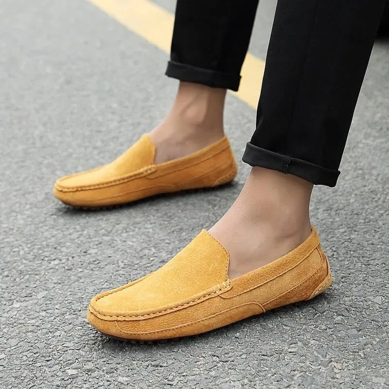 Мокасины мужские, кожа замшевая, Adhdyuud, Loafers, синий — фото 2