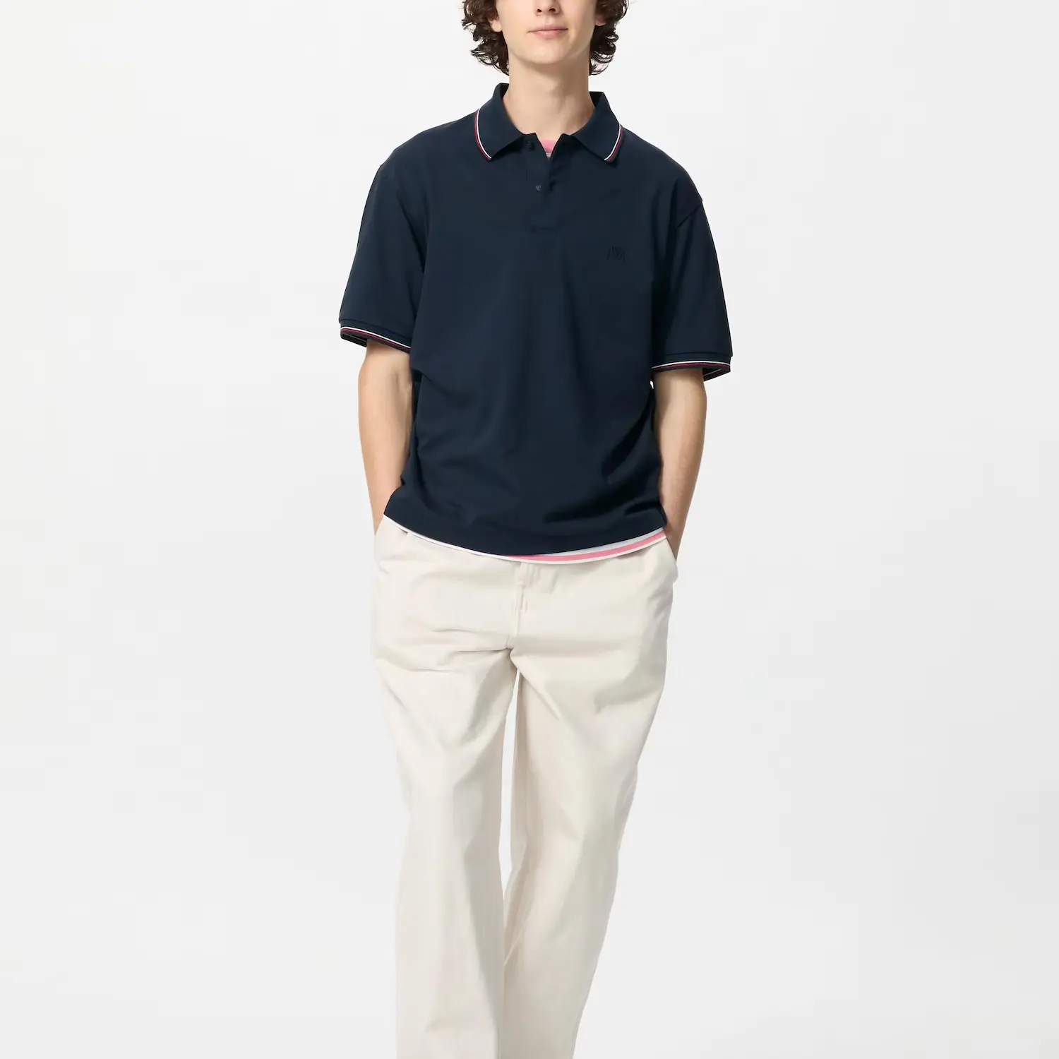UNIQLO X JW Anderson SS25 Polo Shirt Unisex Marine Blue — фото 4