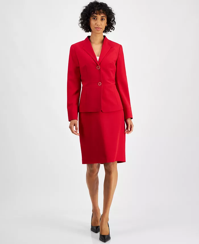 

Женский костюм с блейзером и юбкой-карандаш Regular & Petite Le Suit, красный