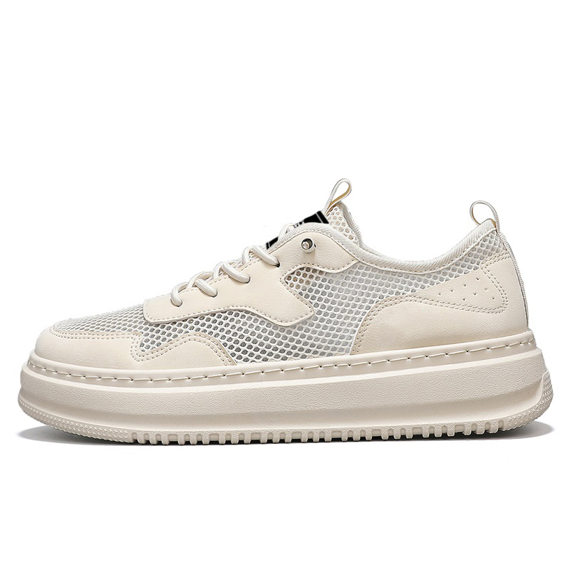 

Jinho Мужские низкие скейтерские кеды бежевые, цвет Beige