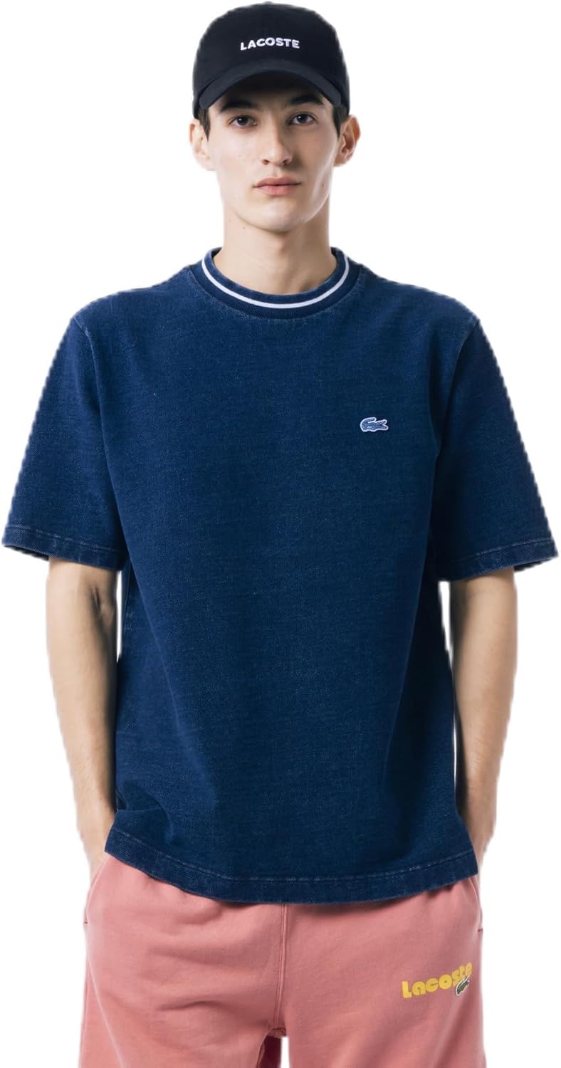 

Мужская футболка Lacoste TH019J-99 официального цвета, трикотажная, индиго