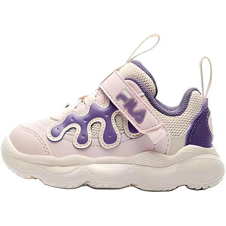 FILA KIDS Низкие детские кроссовки для малышей бело-розовые нескользящие и устойчивые к истиранию