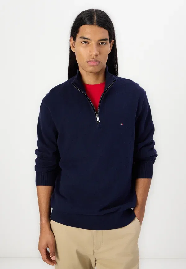 Джемпер Tommy Hilfiger Pima org ctn cashmere zip mock, темно-синий — фото 4