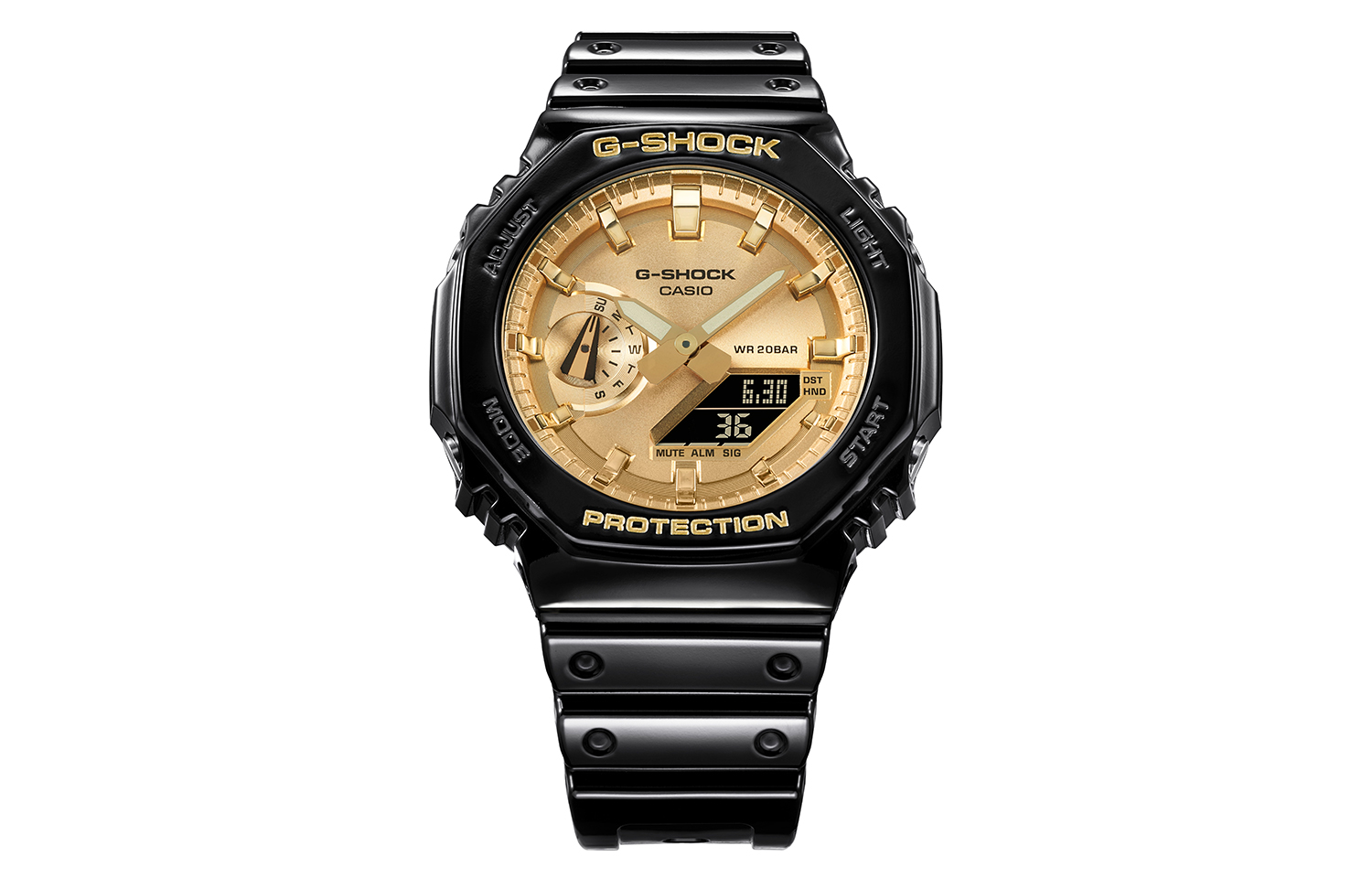 

CASIO Часы Unisex Liquid Crystal/Analog Dual Display Series Silver Watch, [Gold]GA-2100GB-1APR