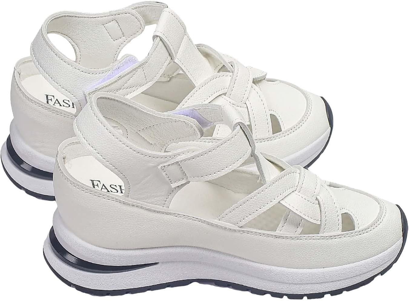 

Женские сандалии на танкетке Mmoneyake с платформой, массивным каблуком, ремешком на щиколотке, нескользящей подошвой, с отверстиями, летние пляжные сандалии в стиле бохо, удобные закрытые сандалии на танкетке, белый