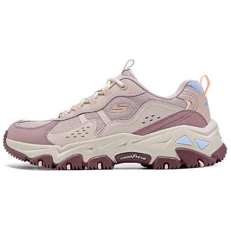 

Женские розовые низкие треккинговые кроссовки Skechers