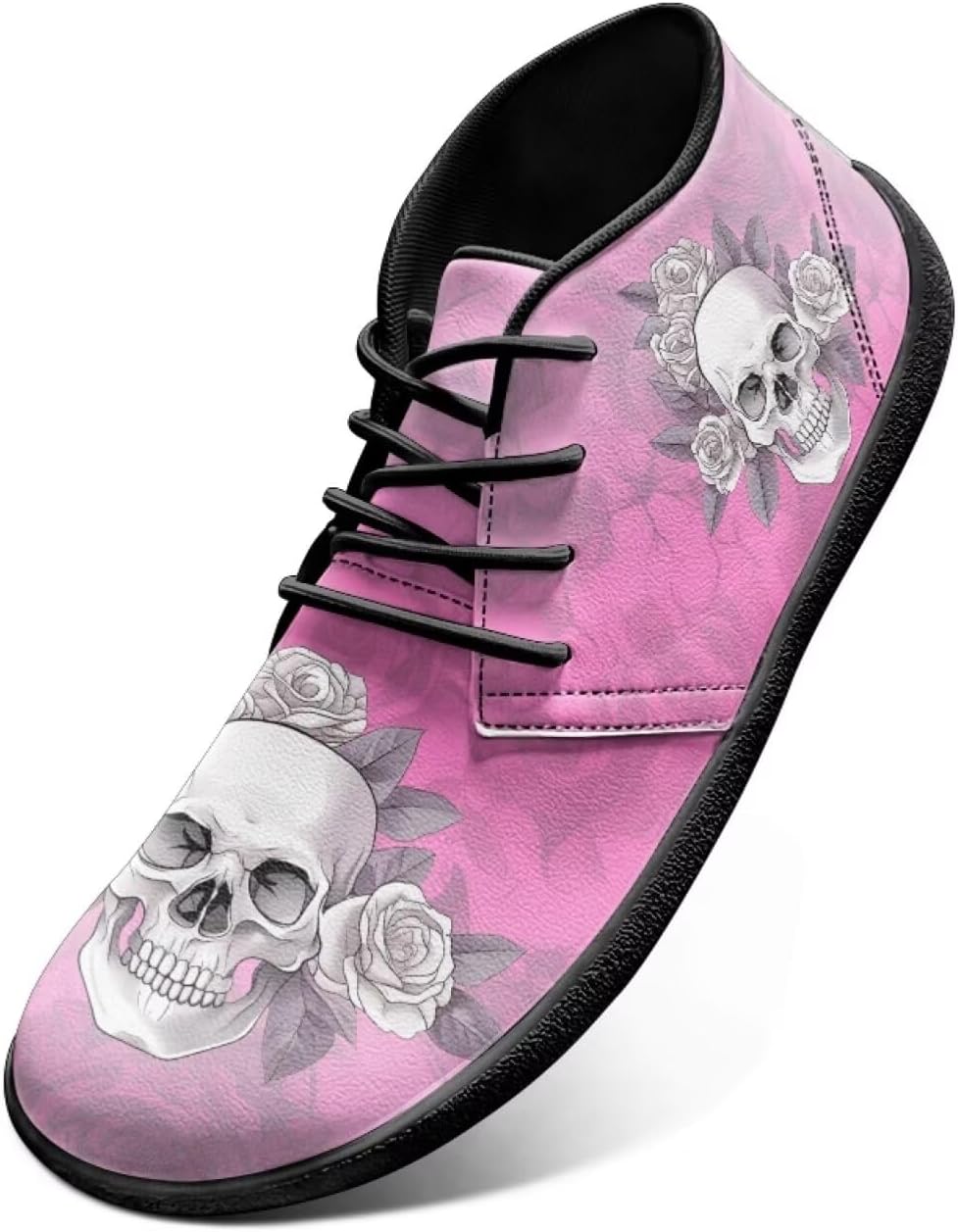 

Мужские кроссовки для кросс-тренинга с резиновой подошвой и широким носком, принтом в виде черепов Watdotory, розовый