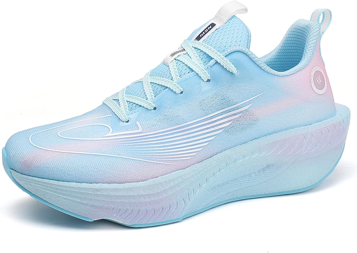 

Мужские кроссовки с толстой подошвой, легкие, дышащие, с сетчатым верхом, повседневные спортивные, с шнуровкой, нескользящие и амортизирующие, подходят для уличного спорта и тренировок в зале Qaoterod, синий