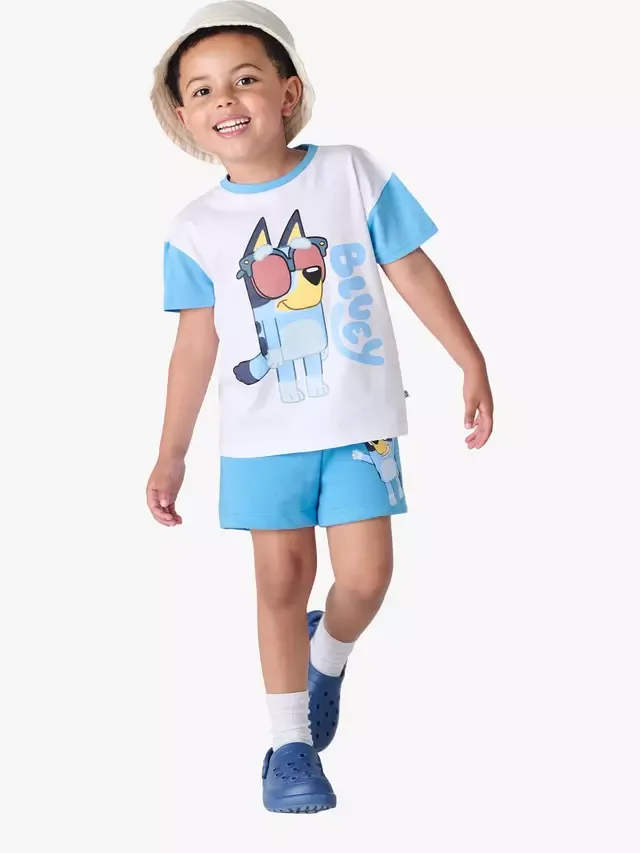 Детский хлопковый комплект Bluey: футболка и шорты, синий Brand Threads — фото 2